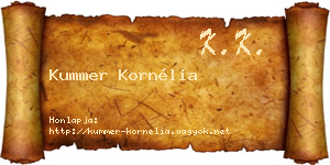 Kummer Kornélia névjegykártya